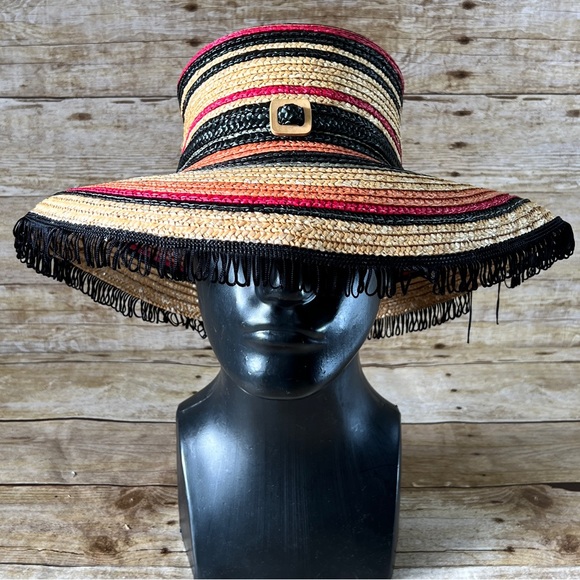 Unbranded Accessories - Striped One Size Womens Straw Hat